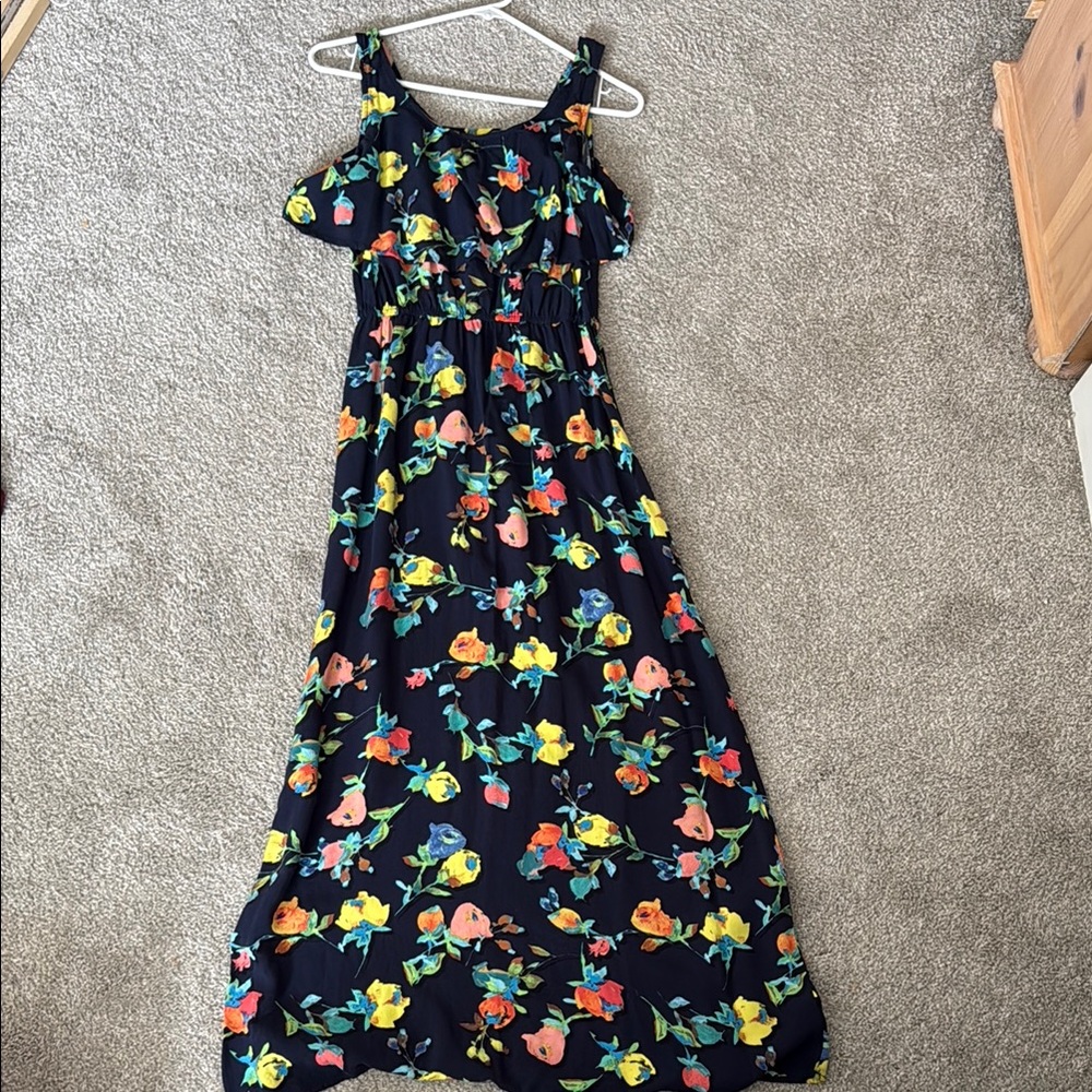 Merona Floral Maxi Dress - Navy with Multicolor Flowers